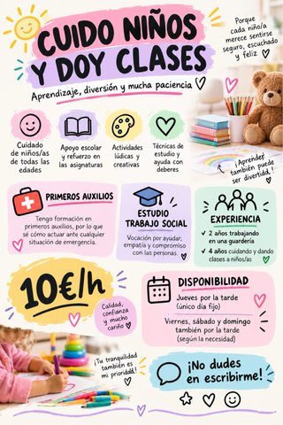 Cuidado de niños y clases particulares