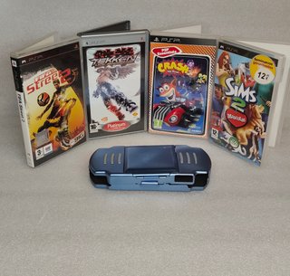 Pack 4 Juegos PSP + Funda Azul