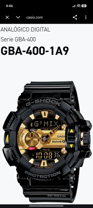 Casio G-Shock GBA-400 Negro/Dorado