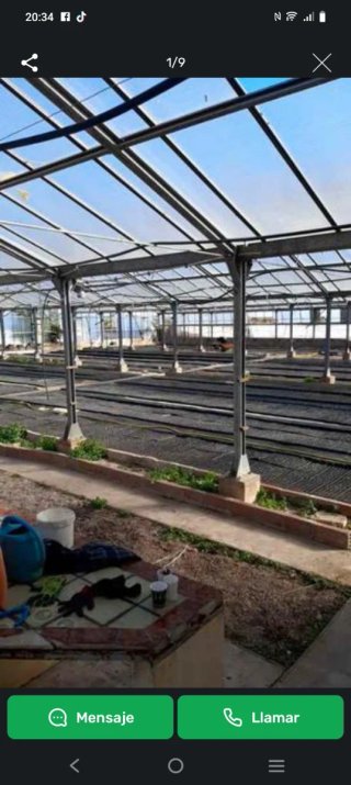 Vivero acristalado 2000mts /depósito  agua130000L.