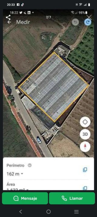 Vivero acristalado 2000mts /depósito  agua130000L.