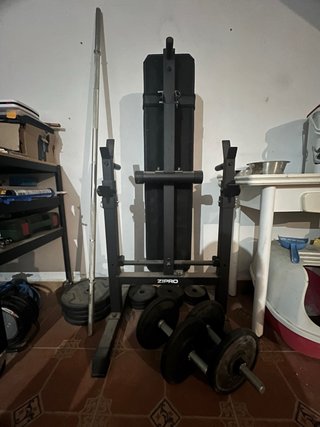 Banco de pesas y mancuernas 93kg