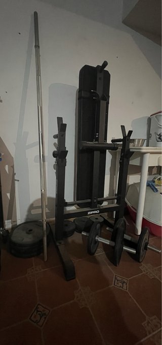 Banco de pesas y mancuernas 93kg
