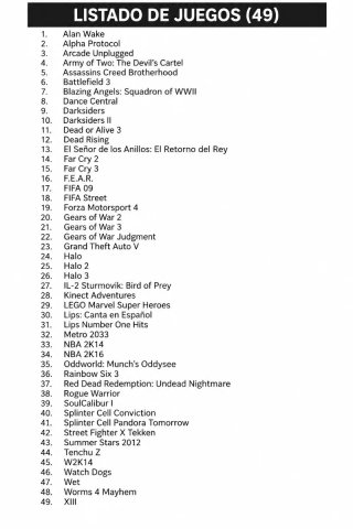 Xbox 360 – Pack 49 juegos y accesorios