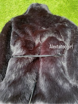 Abrigo efecto pelo cinturon zara L