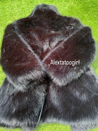 Abrigo efecto pelo cinturon zara L
