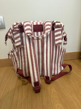 Mochila Pasito a Pasito Cherry Rayase y cambiador