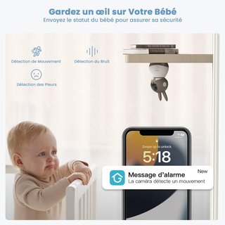 IEGEEK Baby 1T vigilabebé 2K PTZ 360 WiFi Interior