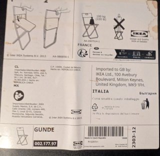 4 Sillas Plegables Negras Ikea Gunde
