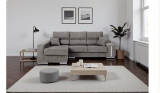 Sofá modular gris de tela