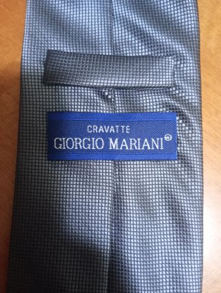 Cravatta Giorgio Mariani Blu/Grigio Cucita a Mano