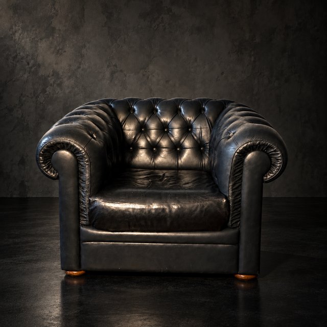 Sillón Chester Piel Azul Marino