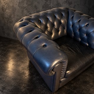 Sillón Chester Piel Azul Marino