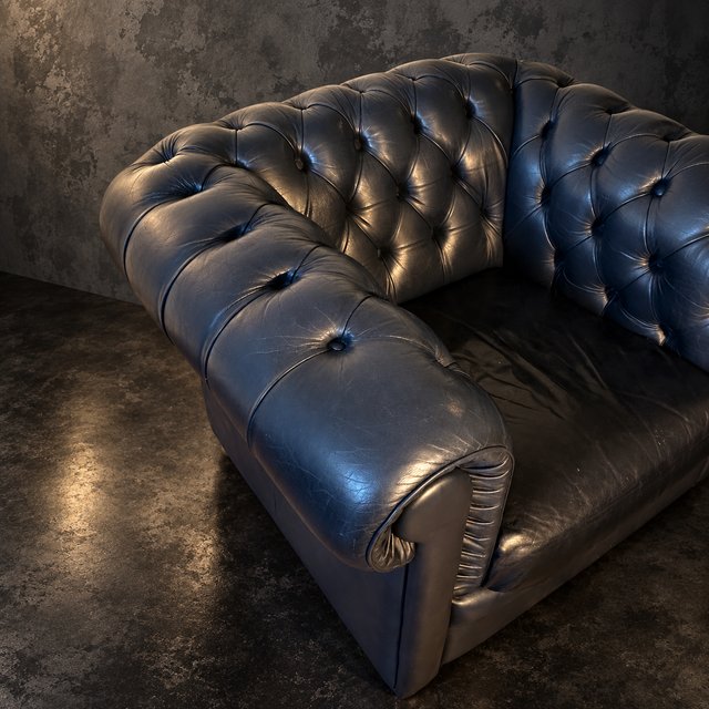 Sillón Chester Piel Azul Marino