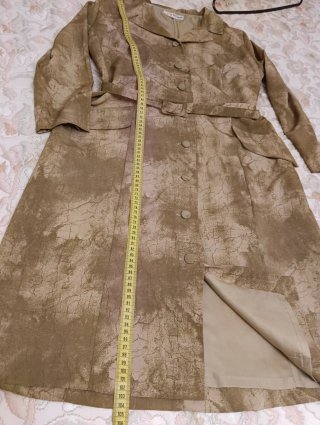 Vestido Talla 42 Beige y Verde