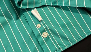 Camisa Dustin verde turquesa rayas blancas L/XL