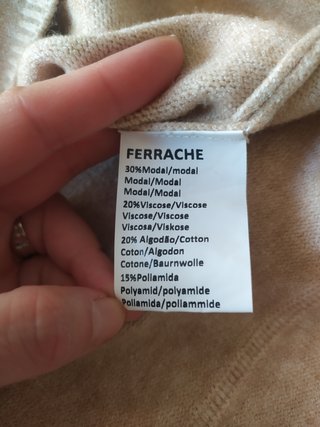 Ferrache Camisola Creme Malha Botões Dourados L