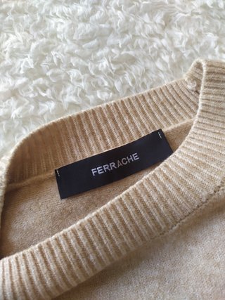 Ferrache Camisola Creme Malha Botões Dourados L