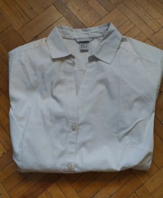 Camisa Zara Talla 44 Blanca de Vestir
