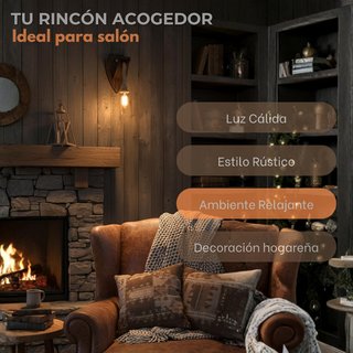 Applique da Parete in Legno Rustico con Corda Vintage