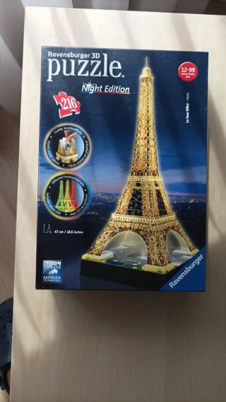 Puzzle 3D Torre Eiffel con Luz LED Night Edition