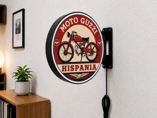 Cartel Luminoso Moto Guzzi Hispania Clásica