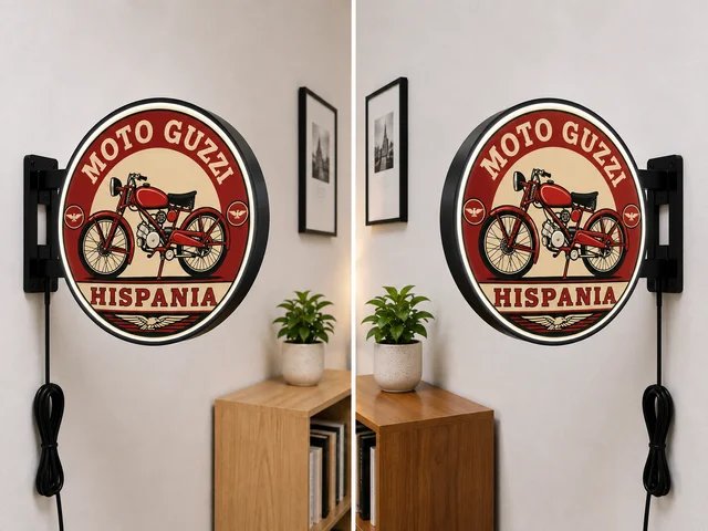 Cartel Luminoso Moto Guzzi Hispania Clásica