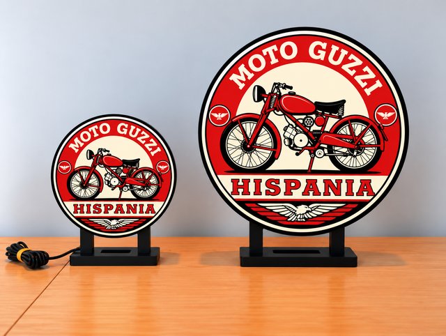 Cartel Luminoso Moto Guzzi Hispania Clásica