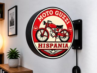 Cartel Luminoso Moto Guzzi Hispania Clásica