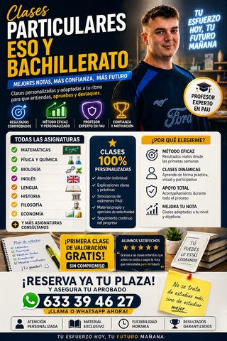 CLASES PARTICULARES ESO Y BACHILLERATO