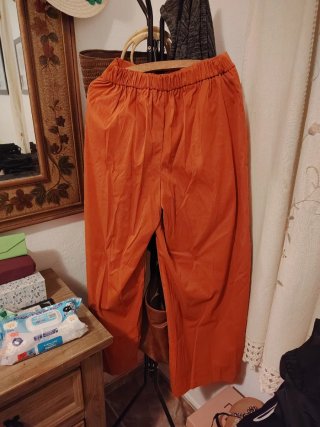 Pantalón palazzo teja pata ancha tiro alto