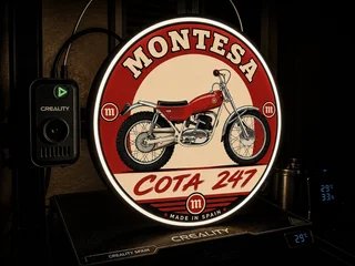 Cartel Luminoso Montesa Cota 247 Moto Clásica
