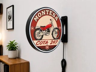 Cartel Luminoso Montesa Cota 247 Moto Clásica