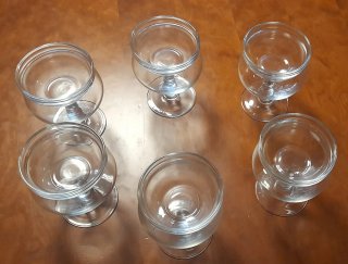Juego 6 copas cóctel mariscos cristal