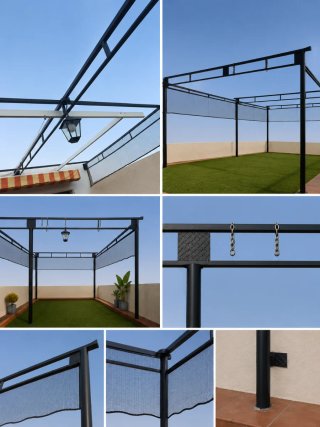 Estructura metálica pérgola/parral 7.5x7.5