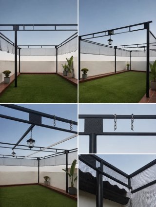 Estructura metálica pérgola/parral 7.5x7.5