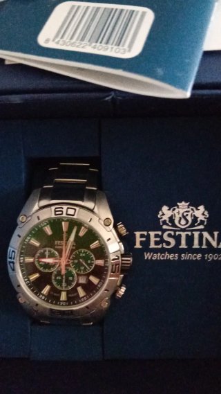 Reloj Festina Pulsera Verde y Plateado