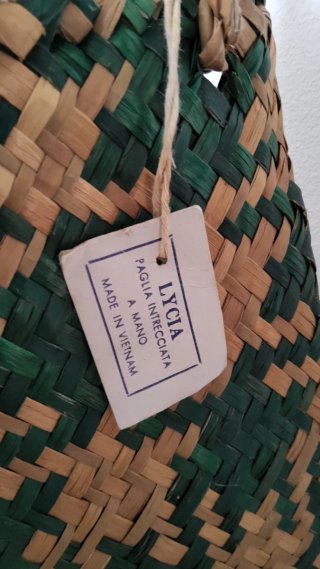 Borsa mare paglia intrecciata a mano