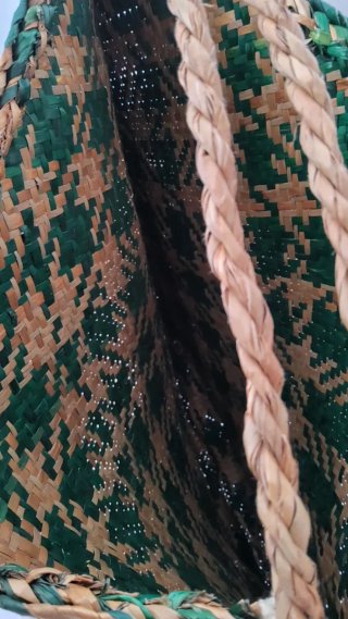 Borsa mare paglia intrecciata a mano