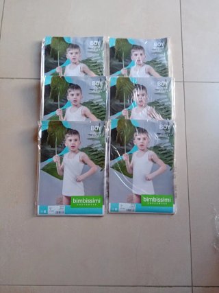 Set 6 canotte bimbo 5/6 anni cotone nuove