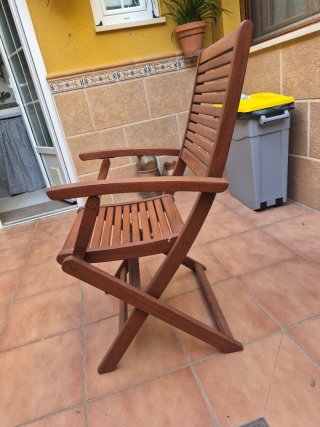 Sillón de teca plegable