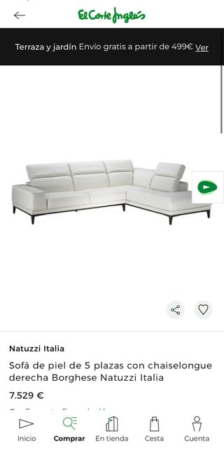 Sofá Esquinero Natuzzi - Impecable