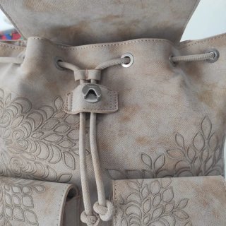 Zaino Desigual Beige con Motivi Floreali