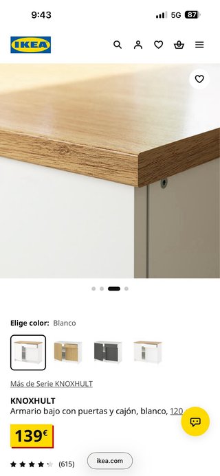 Armario Bajo IKEA KNOXHULT 120cm Blanco NUEVO