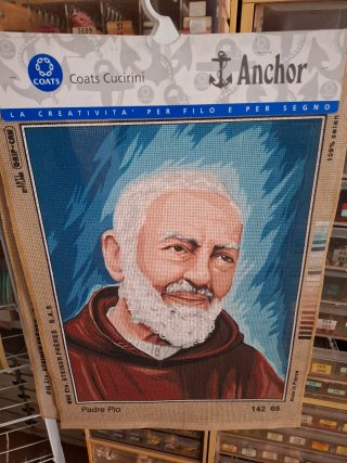 Kit Punto Croce Padre Pio Anchor Coats