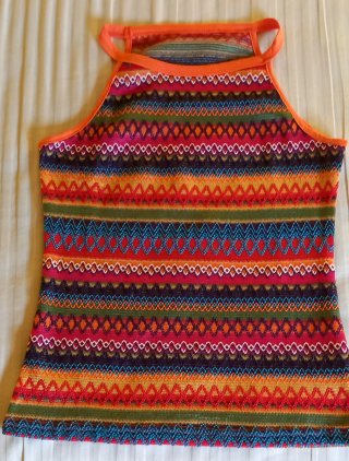 Camiseta sin mangas con estampado étnico