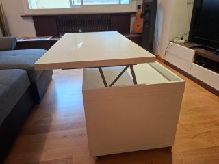 Mesa de centro blanca de madera