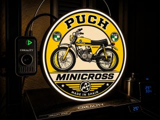 Cartel Luminoso Puch Minicross Vintage