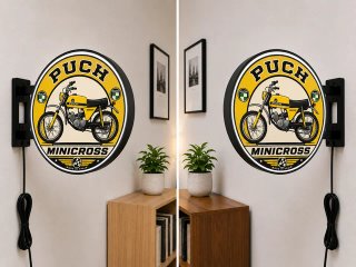 Cartel Luminoso Puch Minicross Vintage