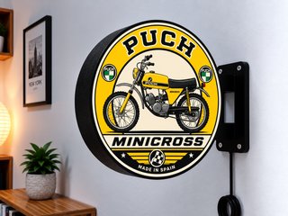 Cartel Luminoso Puch Minicross Vintage